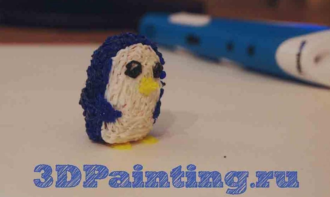 пингвин сделанный ручкой