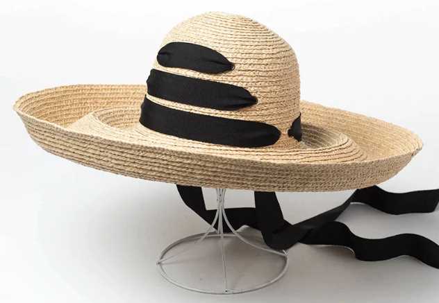 Соломенная пляжная шляпа с лентой